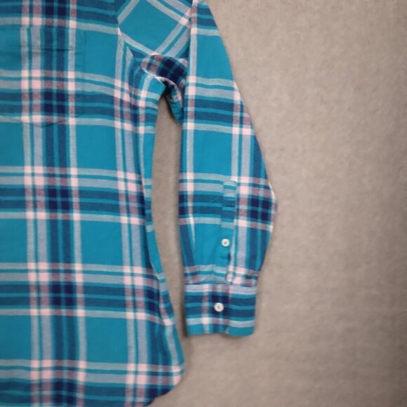 Woolrich | Plaid Flannel Shirt Blue Pink Cotton | Size XXL - Picture 4 of 10